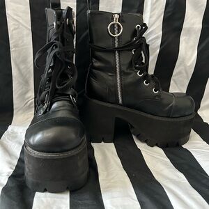 Black platform boots